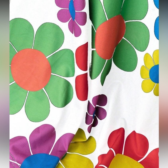 White top with colorful flower power design Red and Bell Sleeve - Picture 4 of 4